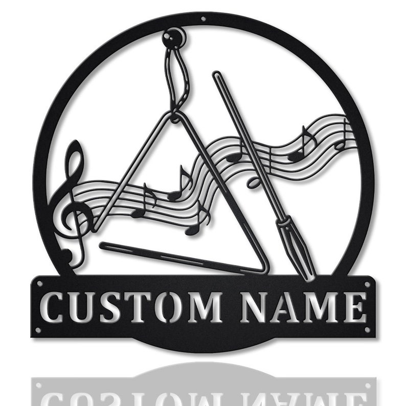 Personalized Triangle Music Metal Sign Wall Art For Home Decoration 8x8 12x12 14x14 18x18 24x24 Inches