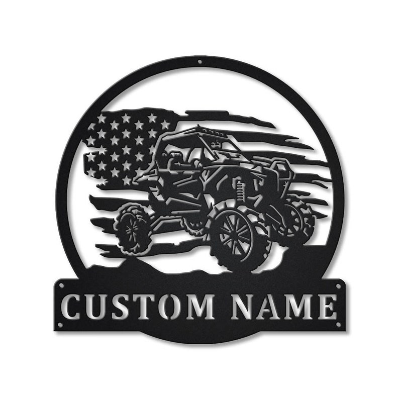 Personalized US ATV Monogram Metal Sign Wall Art For Home Decoration 8x8 12x12 14x14 18x18 24x24 Inches