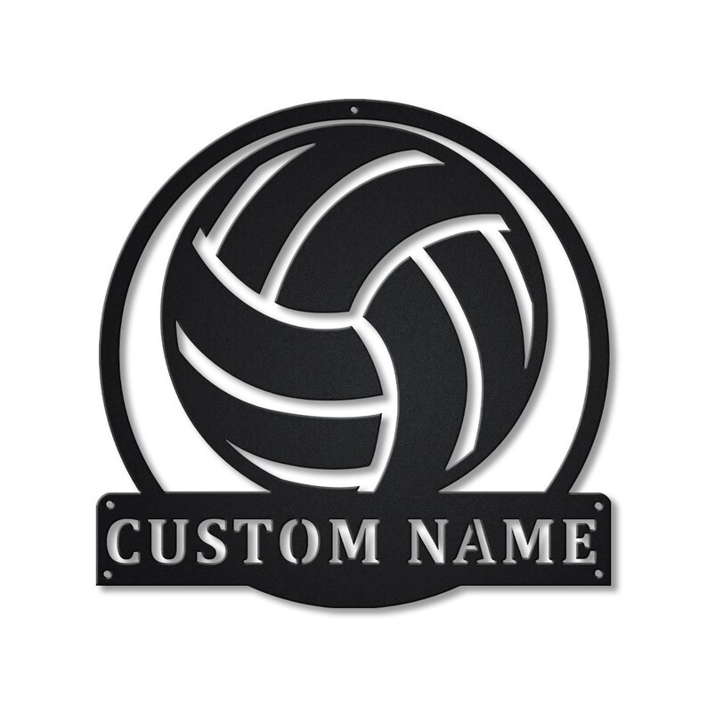 Personalized Volleyball Monogram Metal Sign Wall Art For Home Decoration 8x8 12x12 14x14 18x18 24x24 Inches