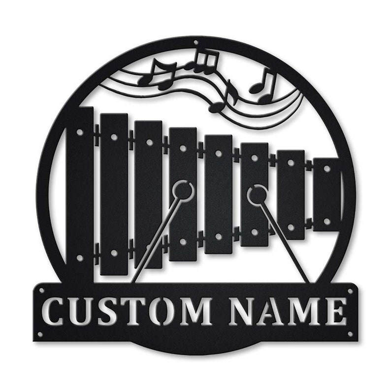 Personalized Xylophone Monogram Metal Sign Wall Art For Home Decoration 8x8 12x12 14x14 18x18 24x24 Inches