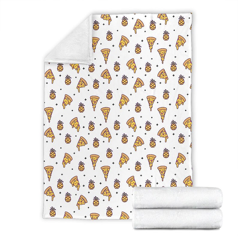 Pineapple Pizza Pattern Fleece Blanket Quilt Bedding Print For Women Men Kids Gifts