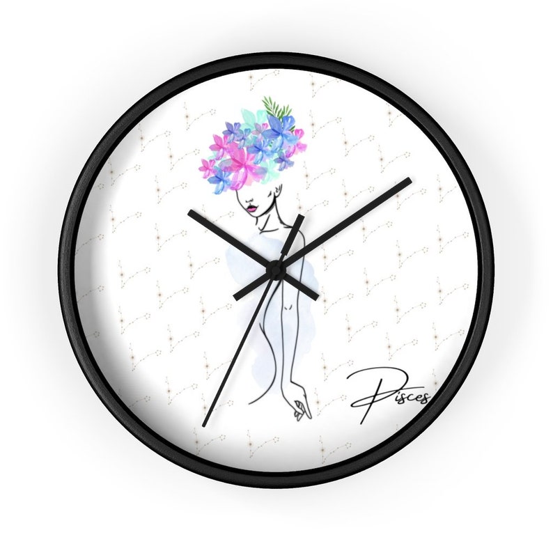Pisces Girl Wall Clock Gift For Home Decoration 12 X 12 Inches