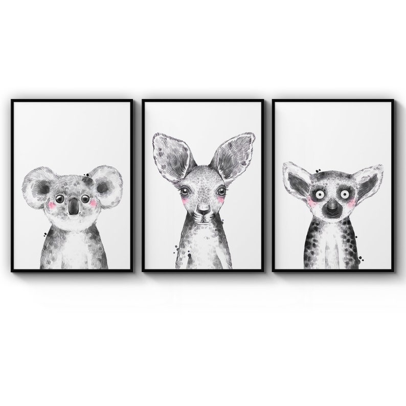 Poster Set Of Baby Nursery Australian Animals Kids Bedroom Australia Poster Prints Wall Art Gift For Home Decoration 12x18 16x24 20x30 24x36 Inches