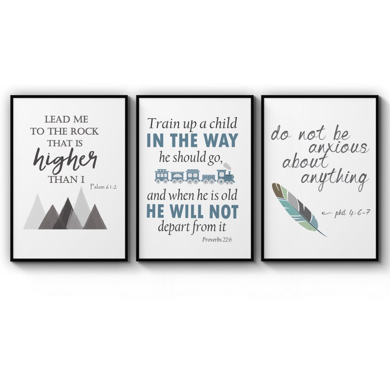 Poster Set Of Bible Quotes Christian Inspirational Motivational Nursery Baby Toddler Poster Prints Wall Art Gift For Home Decoration 12x18 16x24 20x30 24x36 Inches