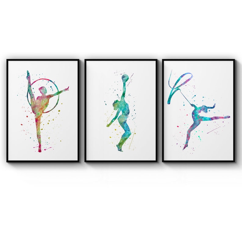 Poster Set Of Gymnastics Minimal Dance Gymnast Dancing Girls Bedroom Toddler Wall Poster Prints Wall Art Gift For Home Decoration 12x18 16x24 20x30 24x36 Inches