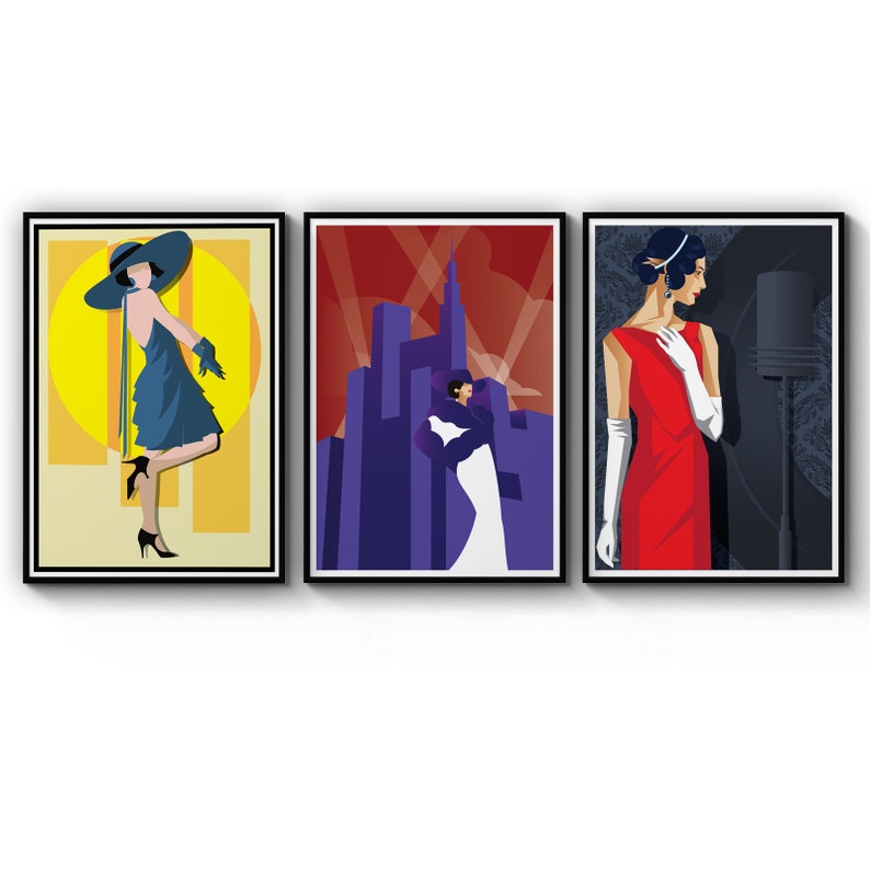 Poster Set Of Retro New York Fashion Minimal Deco Cute Girls Bedroom Abstract Wall Poster Prints Wall Art Gift For Home Decoration 12x18 16x24 20x30 24x36 Inches
