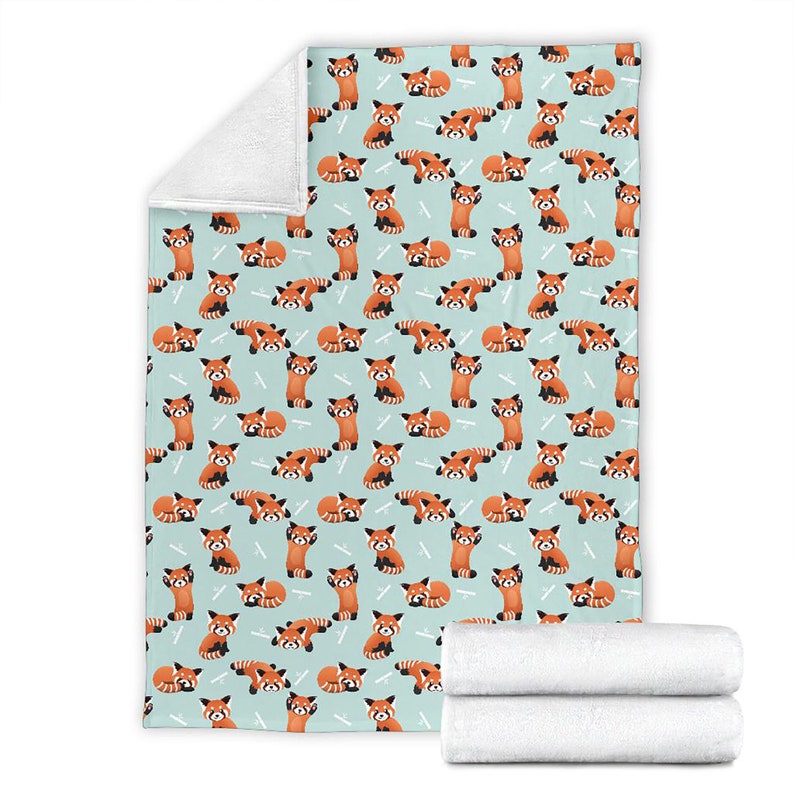 Red Panda Pattern Fleece Blanket Quilt Bedding Print For Women Men Kids Gifts