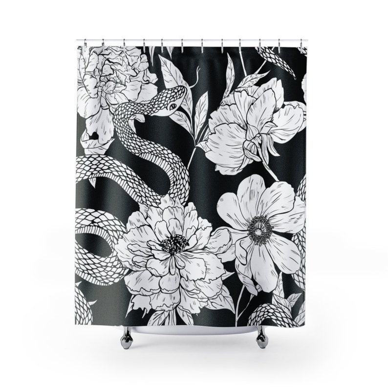 Snake Shower Curtain Gothic Bathroom Decor Home Decoration 35x71 47x71 59x71 65x71 71x71 71x79 Inches
