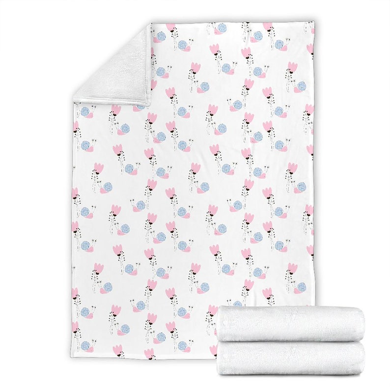 Snale Flower Pattern Fleece Blanket Quilt Bedding Print For Women Men Kids Gifts