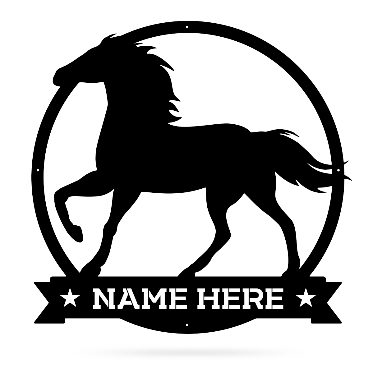 Stallion Monogram Metal Sign Wall Art For Home Decoration 8x8 10x10 12x12 14x14 18x18 24x24 Inches