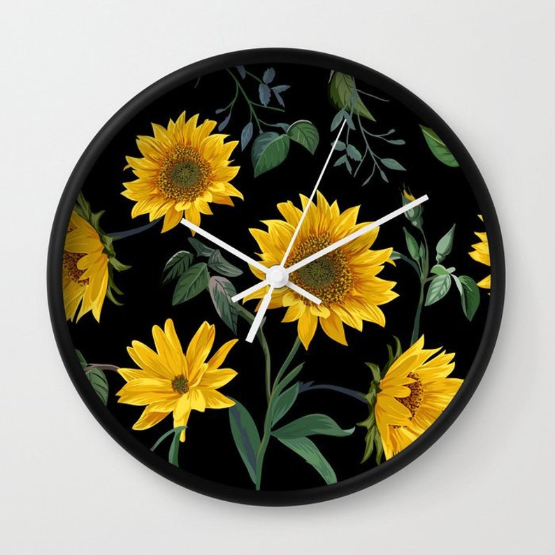 Sunflower Wall Clock Gift For Home Decoration 12 X 12 Inches