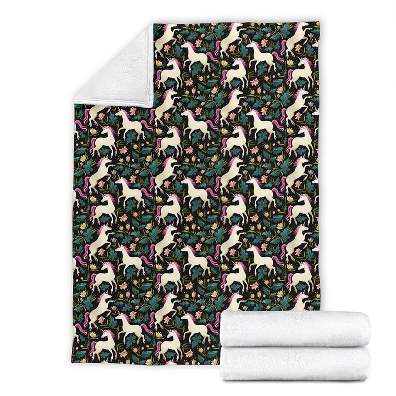 Unicorn Pattern Fleece Blanket Quilt Bedding Print For Women Men Kids Gifts