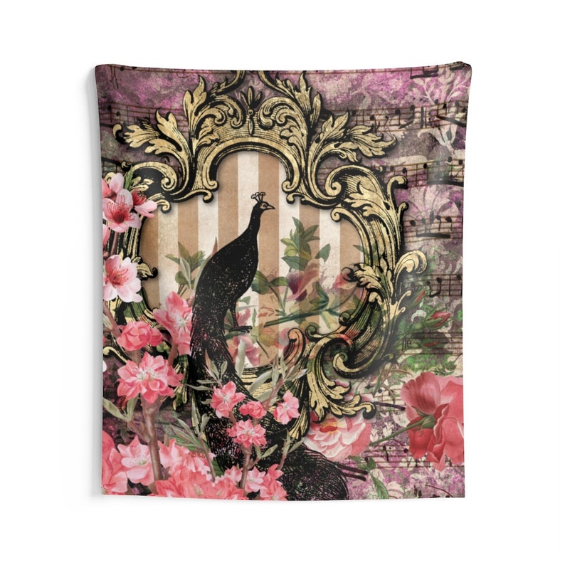 Vintage Floral Peacock Tapestry Wall Hanging Home Decoration 59x51 79x67 93x79 Inches