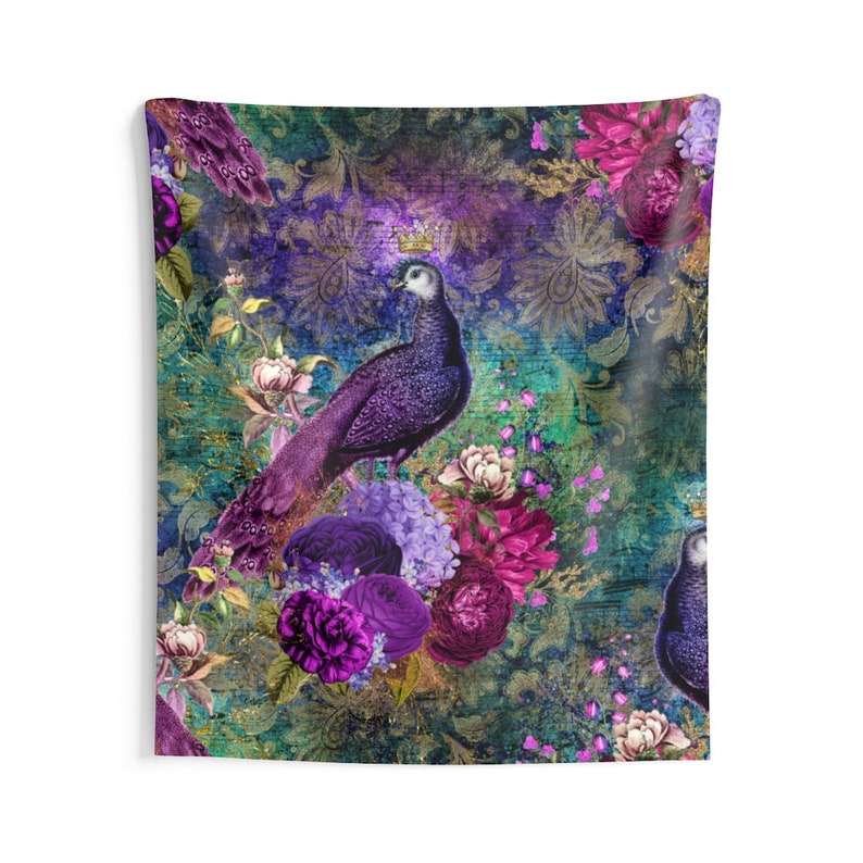 Violet Peacock Tapestry Wall Hanging Home Decoration 59x51 79x67 93x79 Inches