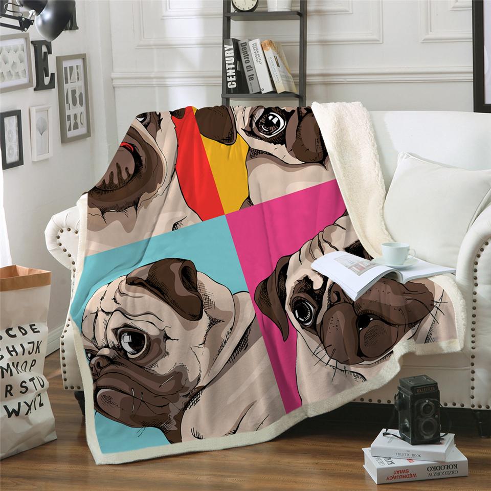 pug fleece blanket