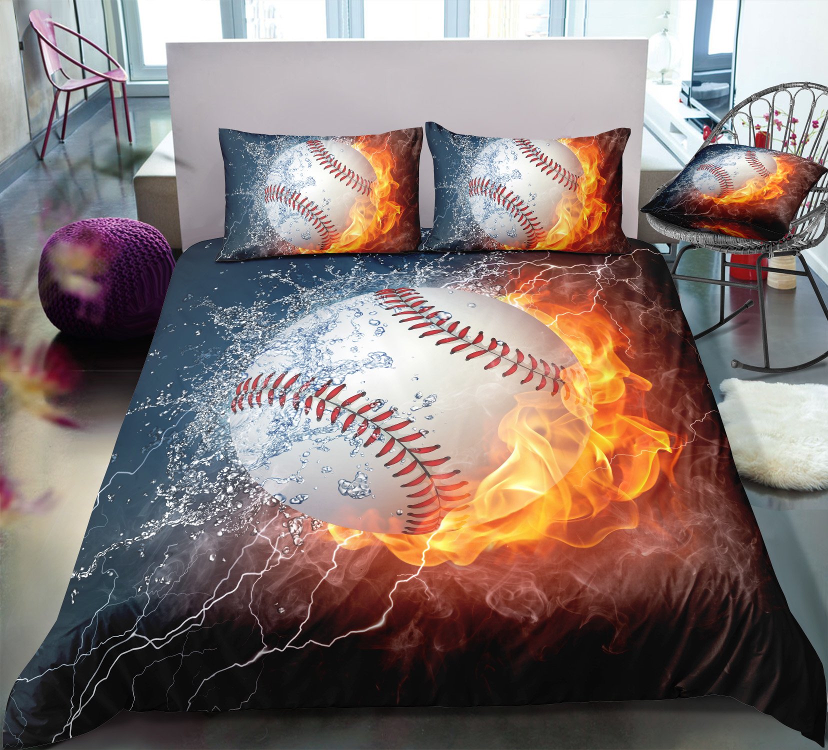 baseball bed sheets twin