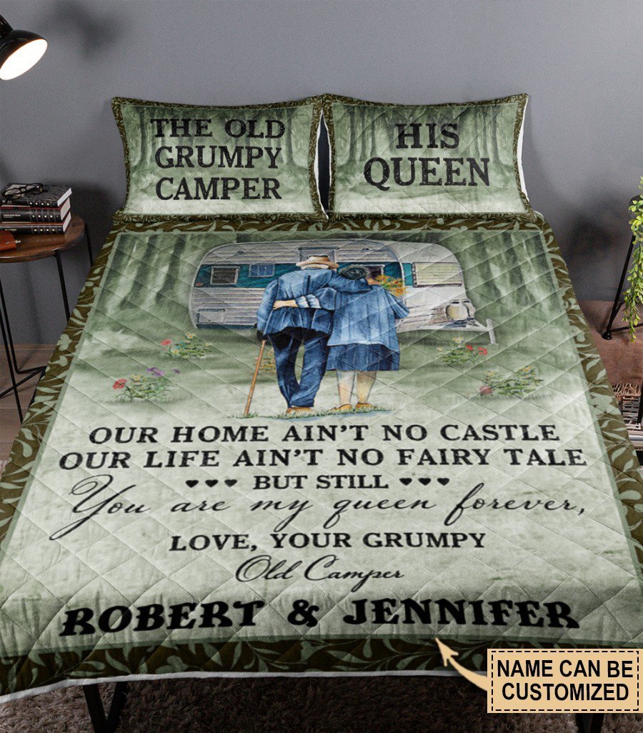 high-quality Bedding Sets print camping couple image and your chosen name is the Best Gift for Camper