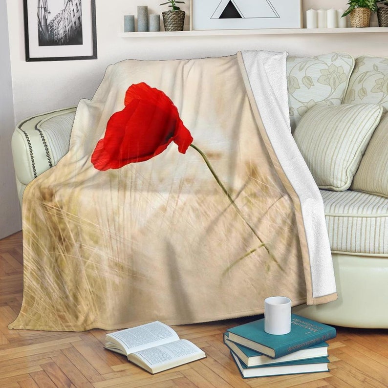 Bird and Poppies Soft Flannel Blanket Kids Adult for Couch Chair Living Room Office Sofa Bird and Poppies Soft Flannel Blanket Kids Adult for Couch Chair Living Room Office Sofa