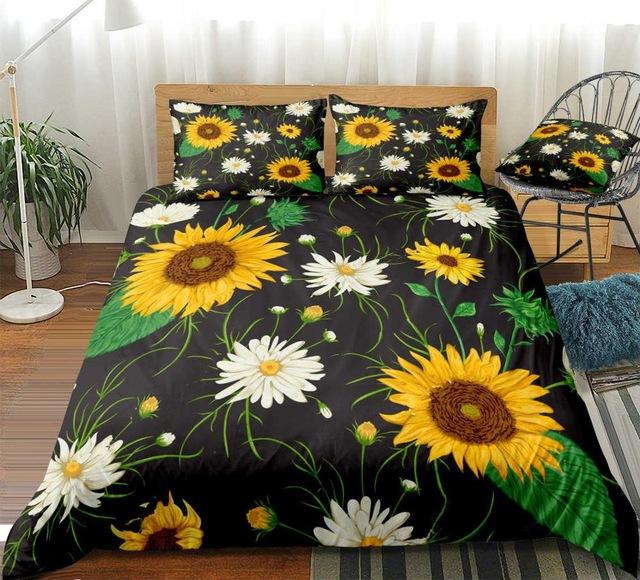 Sunflower And Daisy Bedding Pillowcases Quilt Cover Set Twin Queen And King Size Chococloset