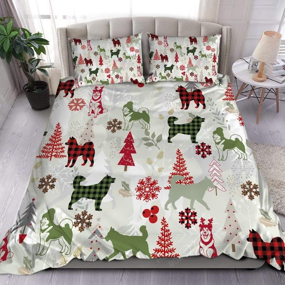 dog christmas bedding