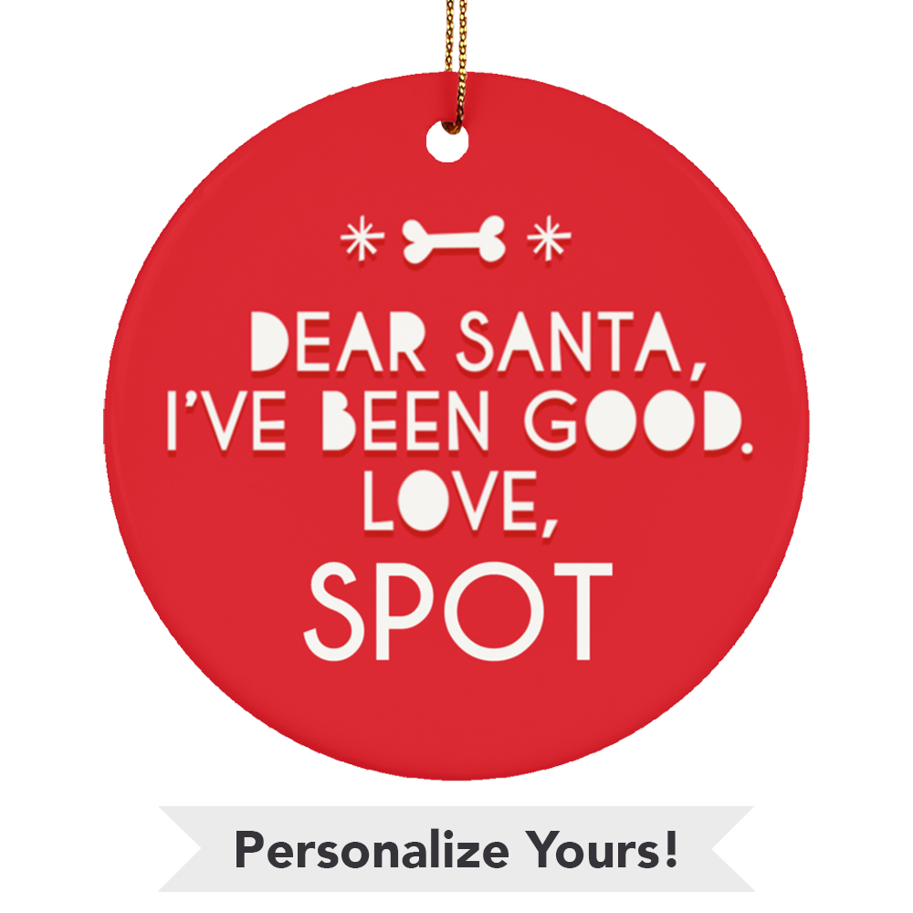 Christmas Personalized Ceramic Ornament Dear Santa Gift For Home Decoration Circle Heart Oval Star Shape