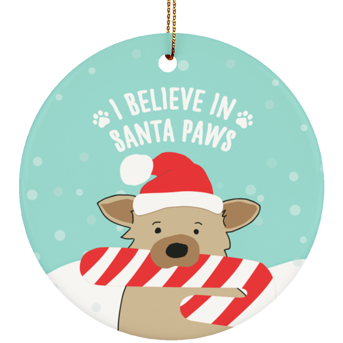 Christmas Personalized Ceramic Ornament Santa Paws Cute Gift For Home Decoration Circle Heart Oval Star Shape