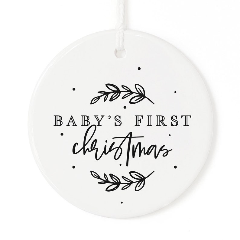 Baby's First Christmas Ceramic Ornament Gift For Home Decoration Circle Heart Oval Star Shape