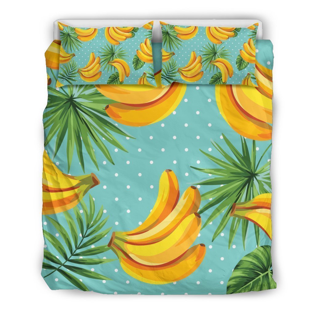 Banana Palm Leaf Pattern Bedding Comforter Set For Bedroom