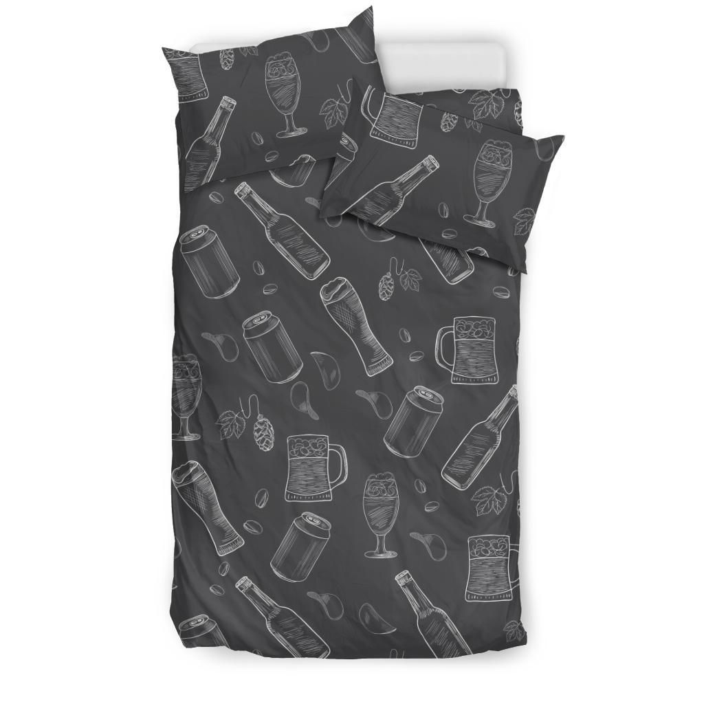 Beer Hand Drawn Pattern Bedding Comforter Set