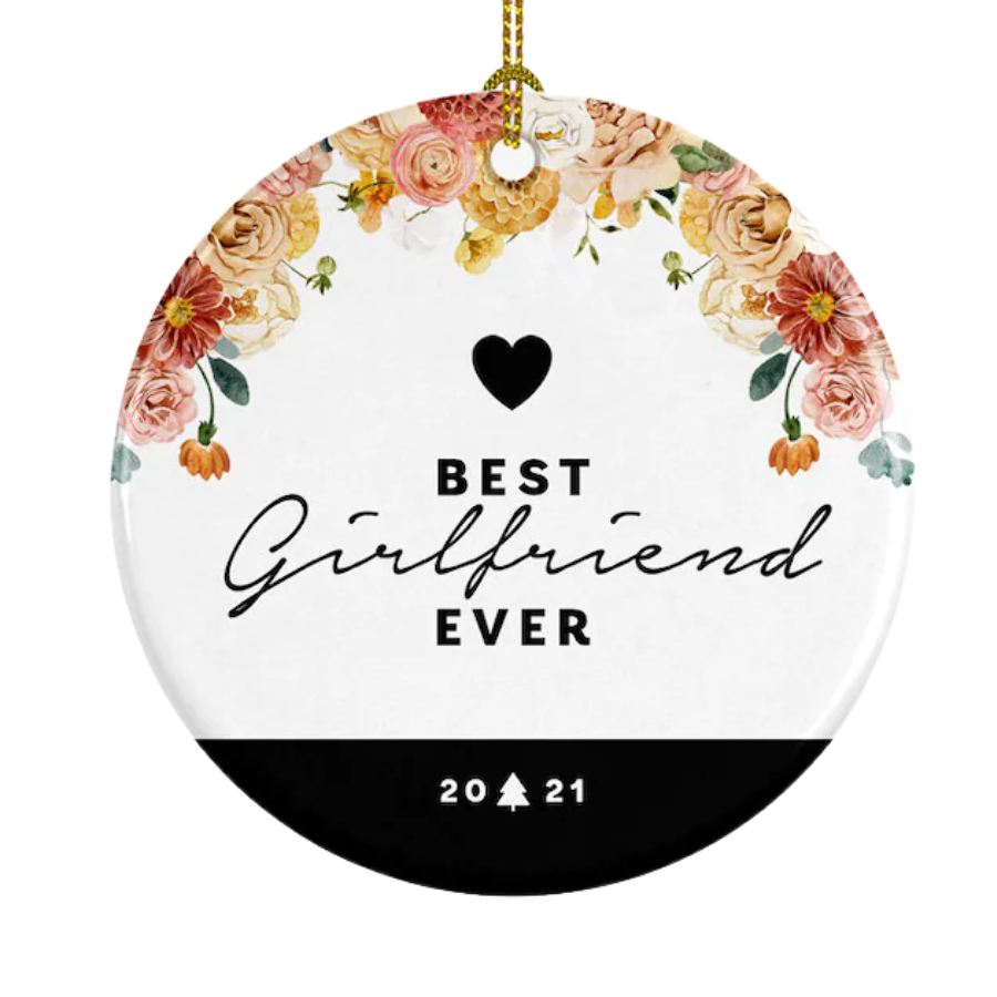 Best Girlfriend Ever Ceramic Ornament Gift For Home Decoration Circle Heart Oval Star Shape