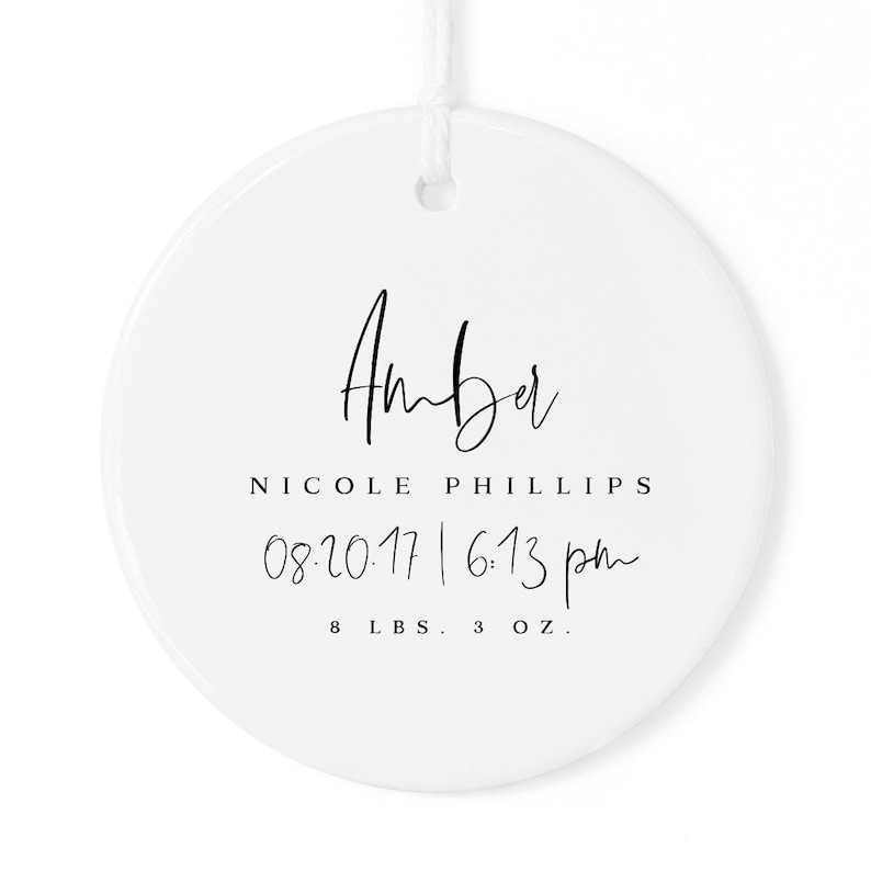Birth Announcement Ceramic Ornament Gift For Home Decoration Circle Heart Oval Star Shape