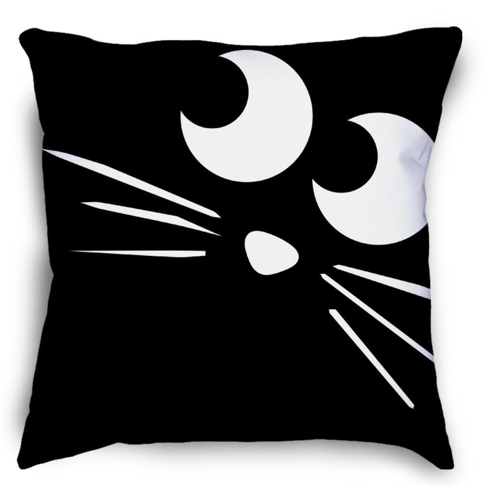 Black Cat Halloween Pillow Cover Square Pillow Decorative Gift For Home Decoration 45x45cm