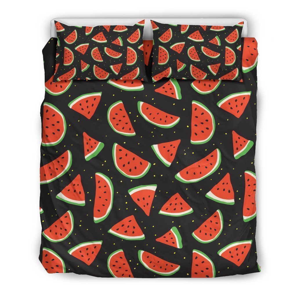 Black Cute Watermelon Pattern Bedding Comforter Set For Bedroom