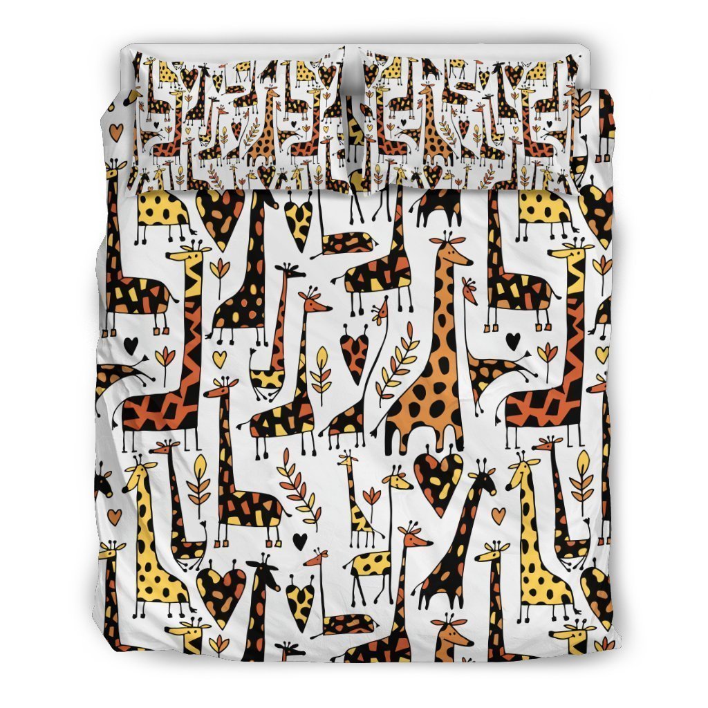 Cartoon Giraffe Pattern Bedding Comforter Set For Bedroom