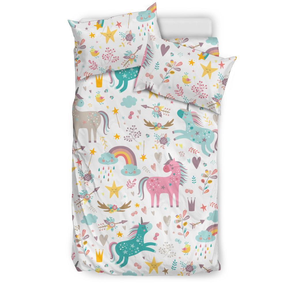 Colorful Unicorn Pattern Bedding Comforter Set