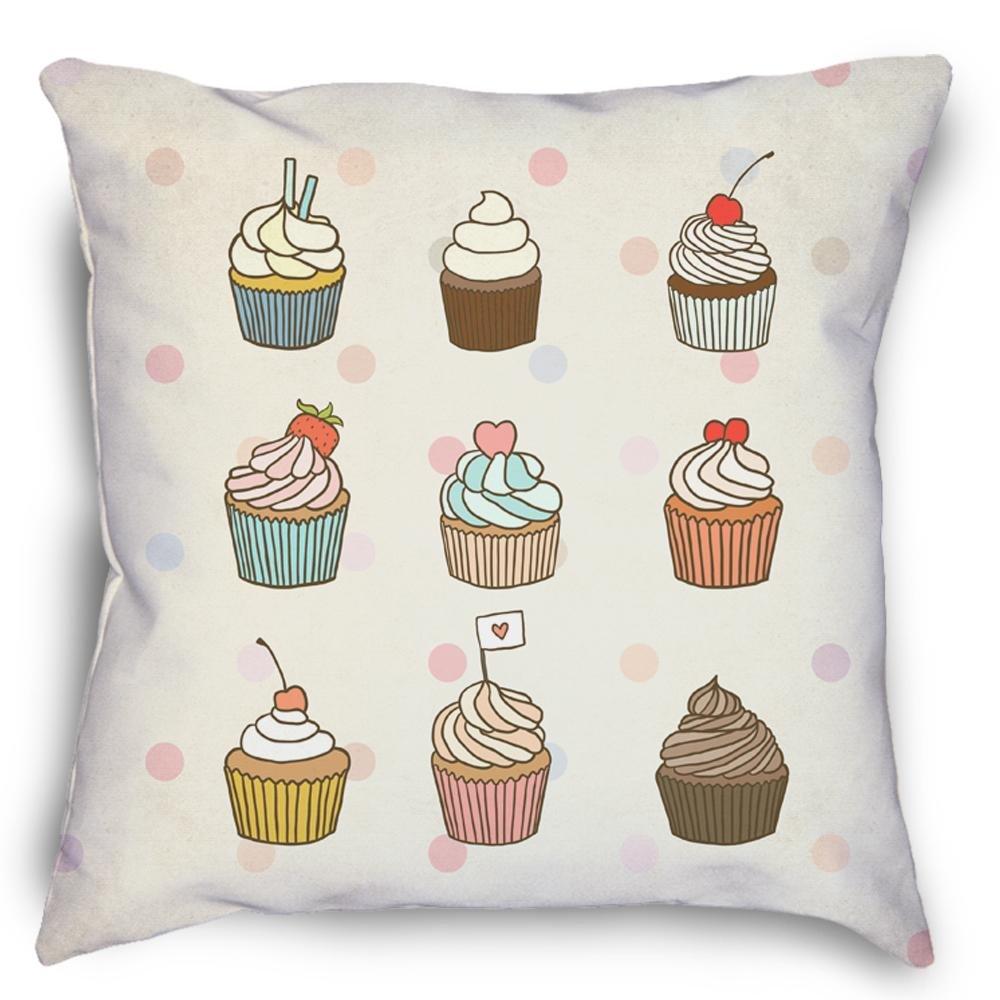 Cupcakes Pillow Cover Square Pillow Decorative Gift For Home Decoration 45x45cm