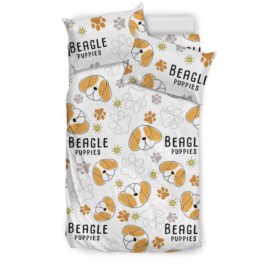 Cute Beagle Dog Pattern Background Bedding Comforter Set