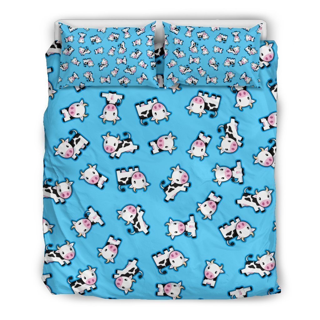 Cute Cartoon Baby Cow Pattern Bedding Comforter Set For Bedroom