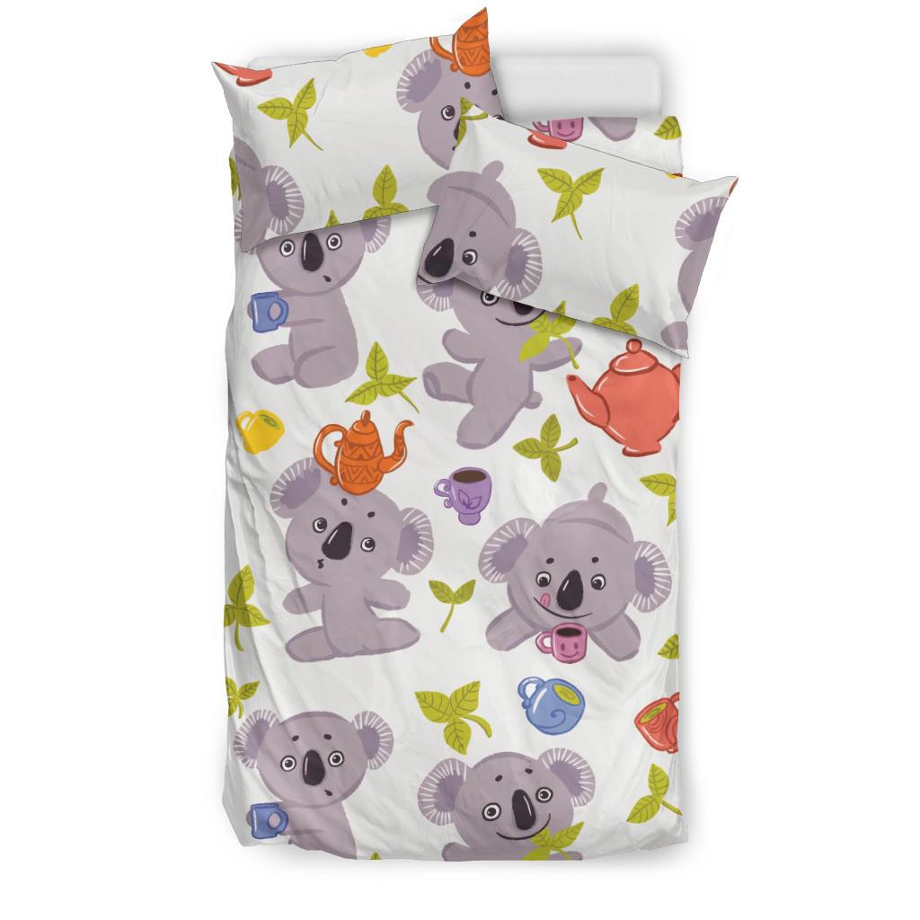 Cute Koalas Teapots Tea Bedding Comforter Set