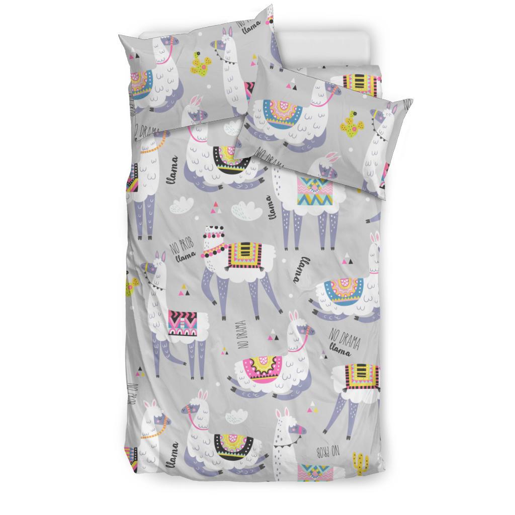 Cute Llama Alpaca Pattern Bedding Comforter Set