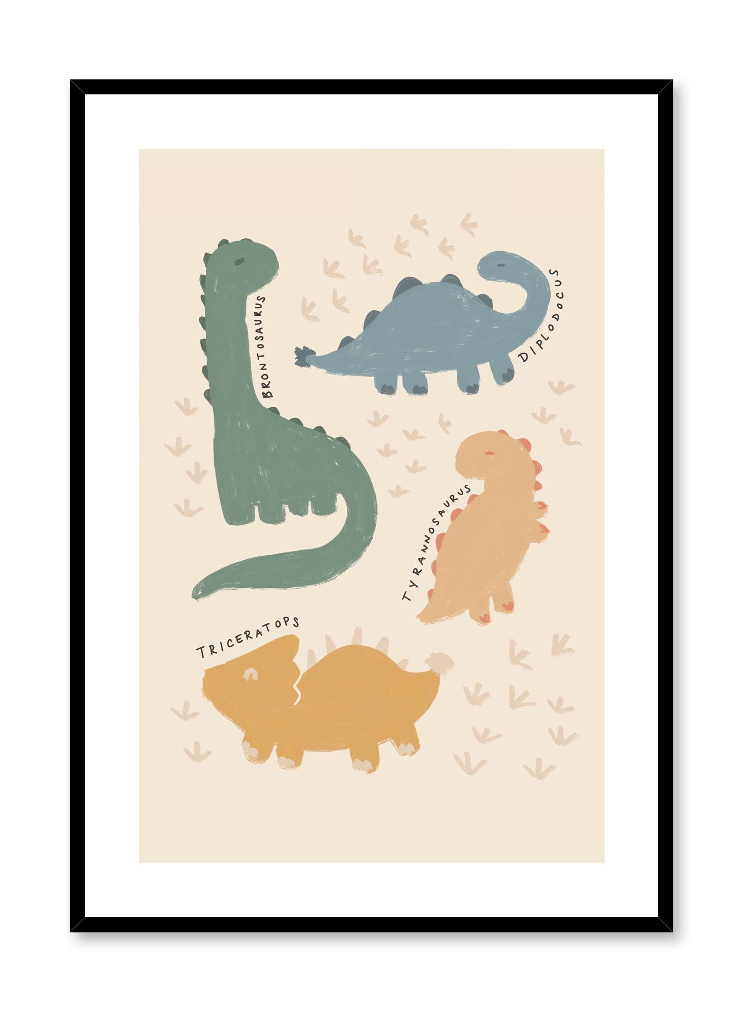 Dinos That I Know In French Poster Prints Wall Art Gift For Home Decoration 12x18 16x24 20x30 24x36 Inches