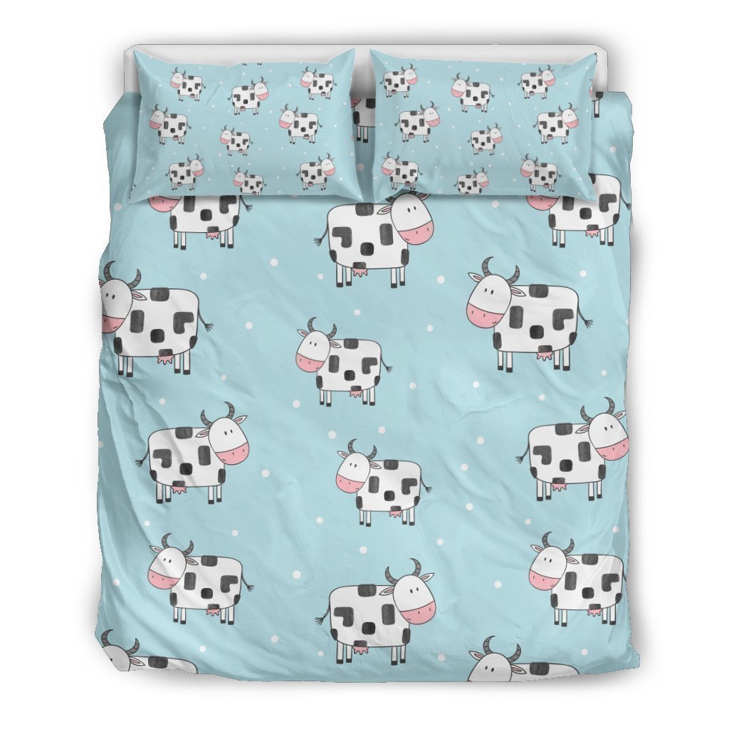 Doodle Cow Pattern Bedding Comforter Set For Bedroom