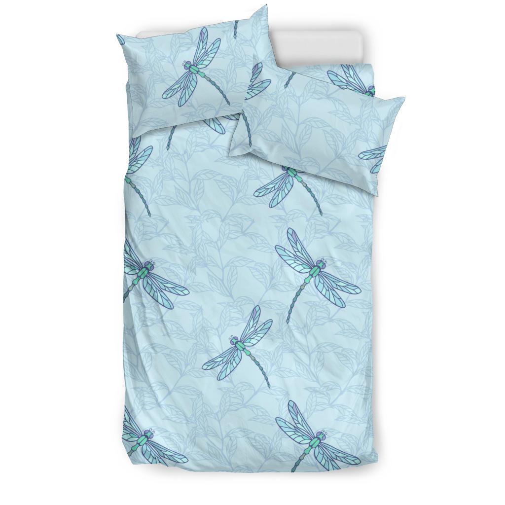 Dragonfly Pattern Blue Background Bedding Comforter Set