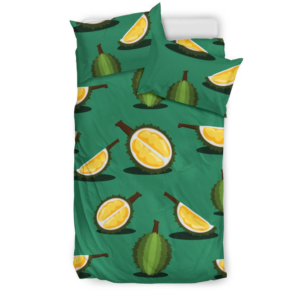 Durian Pattern Green Background Bedding Comforter Set