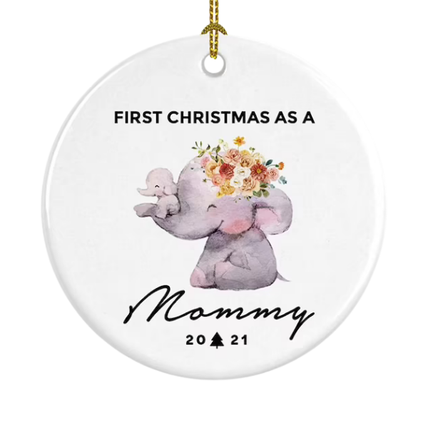 First Time As A Mommy Ceramic Ornament Gift For Home Decoration Circle Heart Oval Star Shape