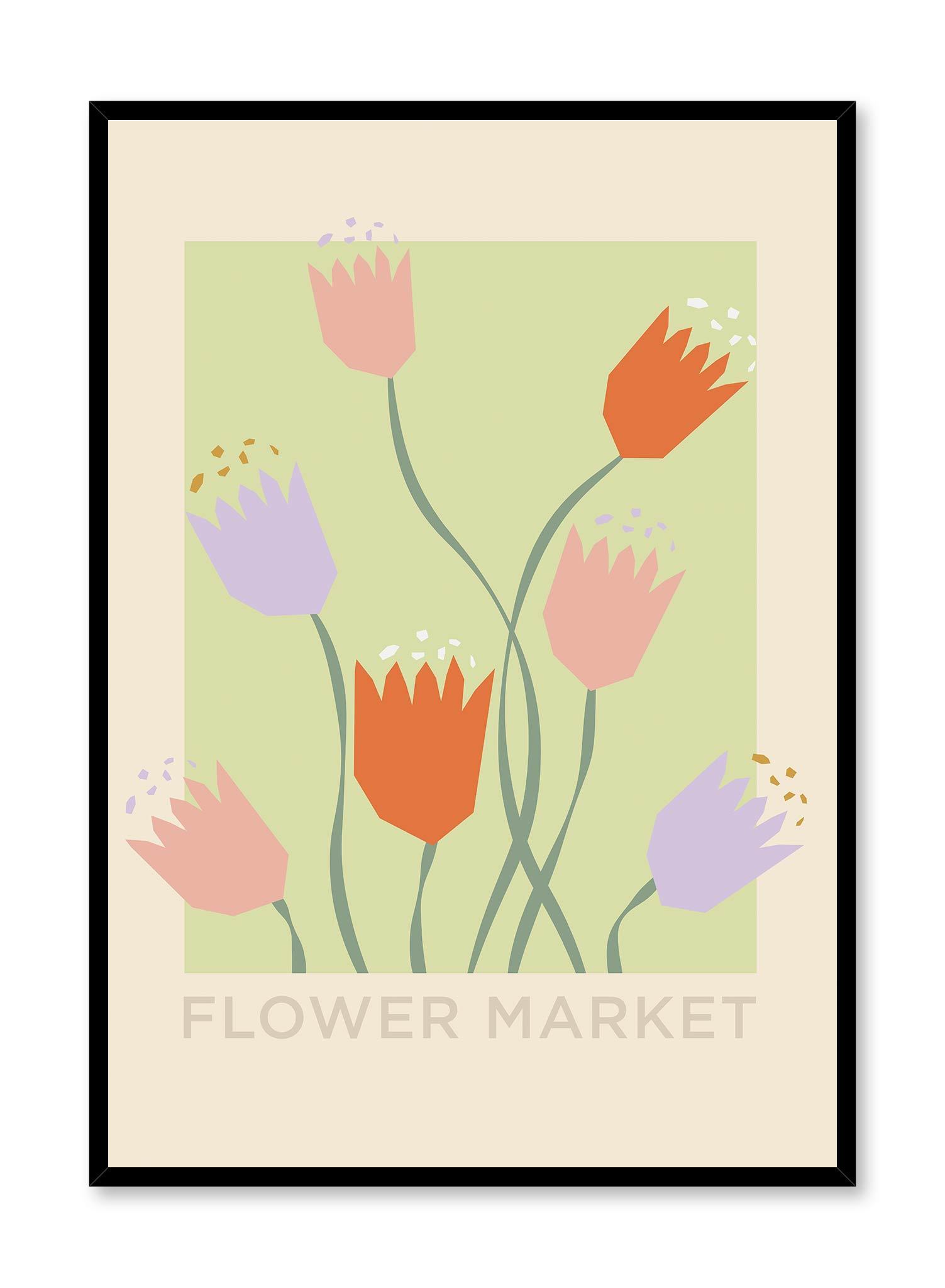 Flower Market Poster Prints Wall Art Gift For Home Decoration 12x18 16x24 20x30 24x36 Inches