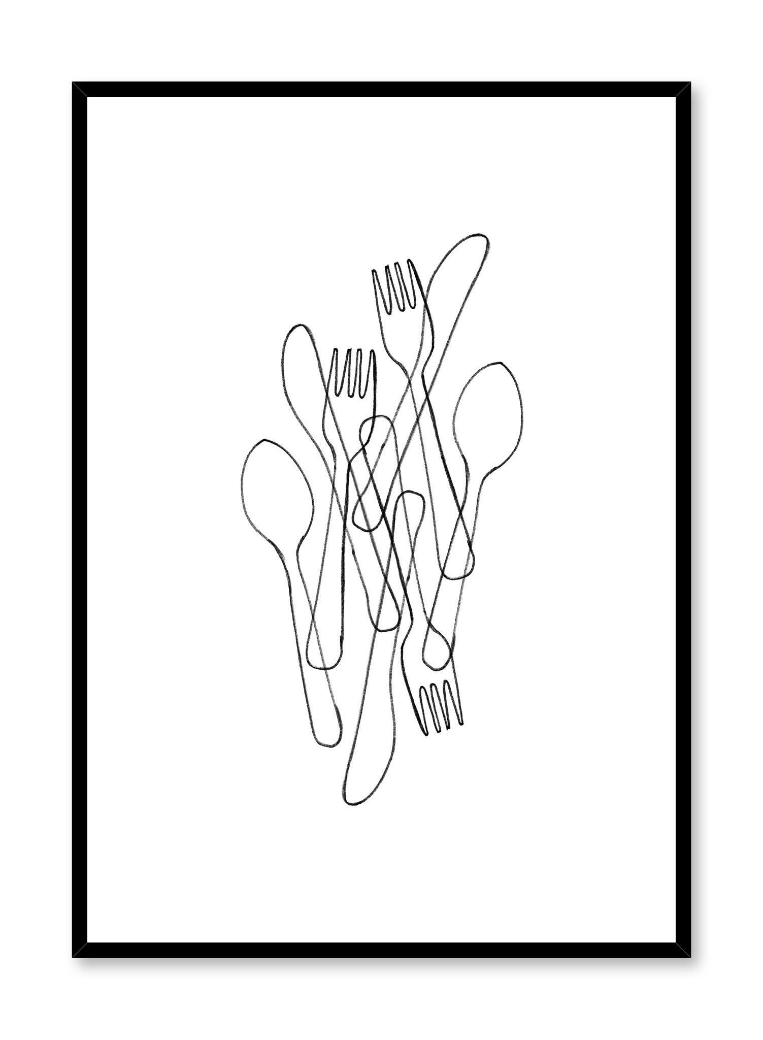 Forks & Knives Poster Prints Wall Art Gift For Home Decoration 12x18 16x24 20x30 24x36 Inches