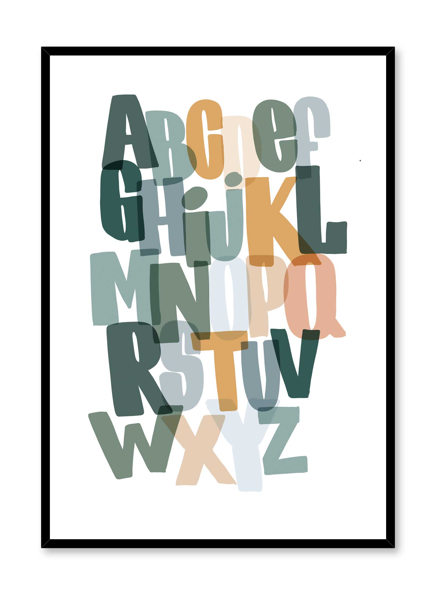Funky ABC Poster Prints Wall Art Gift For Home Decoration 12x18 16x24 20x30 24x36 Inches