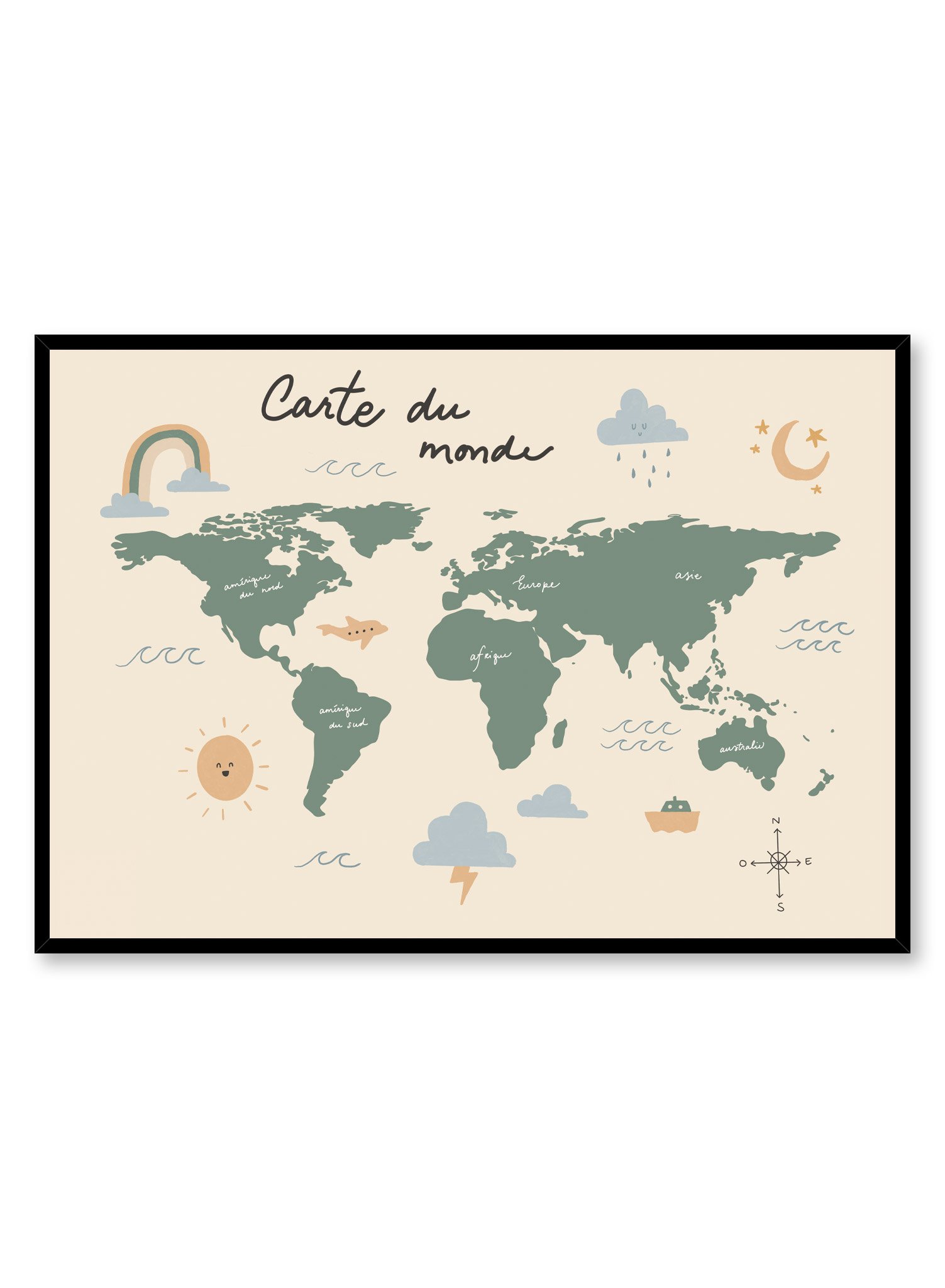 Globe Trotter In French Poster Prints Wall Art Gift For Home Decoration 12x18 16x24 20x30 24x36 Inches