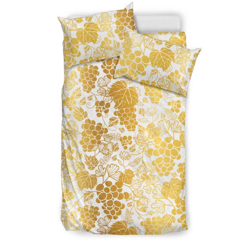 Gold Grape Pattern Bedding Comforter Set